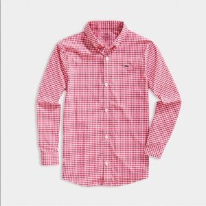 Vineyard Vines Arawak Gingham On-The-Go Performance Whale Shirt, Size L (16)